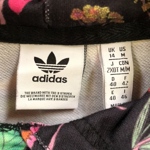 Adidas Poisonous Garden Flower Cropped Hoodie Sweatshirt Gym Workout Outfit M - Picture 6 of 12